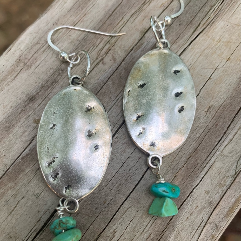 Turquoise Silver Plt. Disk with All wire is SS - Picture 5 of 6